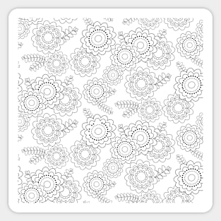 Floral pattern outline Sticker